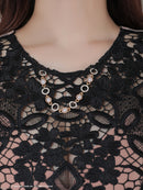 Andy/AN-ON2852/ワンピース/ミニドレス/キャバドレス/レース/切り替え/Aライン/プリーツ/リボン