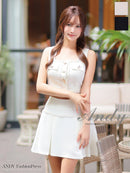 Andy/AN-ON2866/ミニドレス/キャバドレス/セットアップ/ノースリーブ/ツイード/ボックスプリーツ/ボタン/フレア