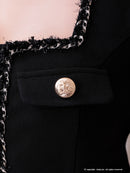 Andy/AN-ON2866/ミニドレス/キャバドレス/セットアップ/ノースリーブ/ツイード/ボックスプリーツ/ボタン/フレア