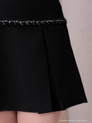 Andy/AN-ON2866/ミニドレス/キャバドレス/セットアップ/ノースリーブ/ツイード/ボックスプリーツ/ボタン/フレア