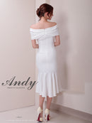 Andy/AN-ON2867/ワンピース/ミディアムドレス/キャバドレス/マーメイド/カットアウト/ワンカラー/オフショル