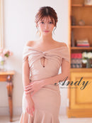 Andy/AN-ON2867/ワンピース/ミディアムドレス/キャバドレス/マーメイド/カットアウト/ワンカラー/オフショル