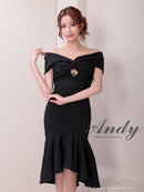 Andy/AN-ON2867/ワンピース/ミディアムドレス/キャバドレス/マーメイド/カットアウト/ワンカラー/オフショル