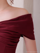 Andy/AN-ON2867/ワンピース/ミディアムドレス/キャバドレス/マーメイド/カットアウト/ワンカラー/オフショル