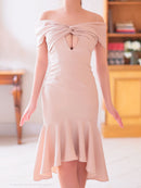 Andy/AN-ON2867/ワンピース/ミディアムドレス/キャバドレス/マーメイド/カットアウト/ワンカラー/オフショル