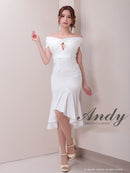 Andy/AN-ON2867/ワンピース/ミディアムドレス/キャバドレス/マーメイド/カットアウト/ワンカラー/オフショル