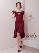 Andy/AN-ON2867/ワンピース/ミディアムドレス/キャバドレス/マーメイド/カットアウト/ワンカラー/オフショル