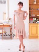 Andy/AN-ON2867/ワンピース/ミディアムドレス/キャバドレス/マーメイド/カットアウト/ワンカラー/オフショル