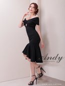 Andy/AN-ON2867/ワンピース/ミディアムドレス/キャバドレス/マーメイド/カットアウト/ワンカラー/オフショル