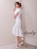 Andy/AN-ON2867/ワンピース/ミディアムドレス/キャバドレス/マーメイド/カットアウト/ワンカラー/オフショル
