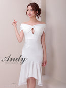 Andy/AN-ON2867/ワンピース/ミディアムドレス/キャバドレス/マーメイド/カットアウト/ワンカラー/オフショル