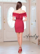 Andy/AN-ON2871/キャバドレス/クラブ/タイト/ワンカラー/オフショルダー/赤/白/黒