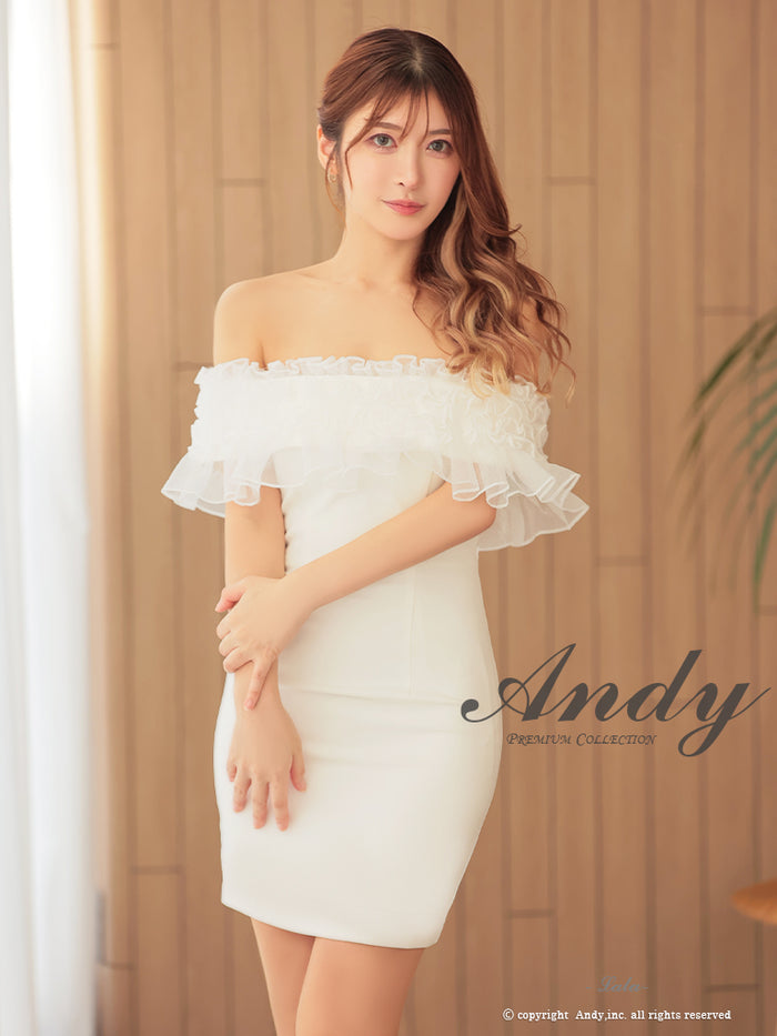 キャバドレス　レッド　Andy an アン　ワンピース　ワンショル Andy/AN-ON2871/キャバドレス/クラブ/タイト/ワンカラー/オフ