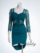 Andy/AN-ON2880/ワンピース/ミニドレス/キャバドレス/レース/七分袖/アシンメトリー/タイト