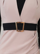 Andy/AN-ON2884/ワンピース/ミニドレス/キャバドレス/レース/袖あり/オフショル風/リボン/ベルトデザイン/切替/アシンメトリー/タイト