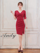 Andy/AN-ON2887/ワンピース/ミニドレス/キャバドレス/タイト/スリット/カットアウト/袖あり/ベルト風