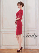 Andy/AN-ON2887/ワンピース/ミニドレス/キャバドレス/タイト/スリット/カットアウト/袖あり/ベルト風