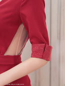 Andy/AN-ON2887/ワンピース/ミニドレス/キャバドレス/タイト/スリット/カットアウト/袖あり/ベルト風