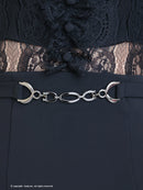 Andy/AN-ON2890/ミニドレス/キャバドレス/レース/タイト/スリット/クルーネック/ベルト風