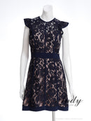 Andy/AN-ON2891/ワンピース/ミニドレス/キャバドレス/総レース/フラワーレース/バックリボン/タイト