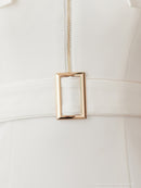 Andy/AN-ON2892/ワンピース/ミニドレス/キャバドレス/タイト/バイカラー/フロントジップ/ベルト/袖あり/七分袖/ゴールドボタン