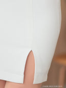 Andy/AN-ON2892/ワンピース/ミニドレス/キャバドレス/タイト/バイカラー/フロントジップ/ベルト/袖あり/七分袖/ゴールドボタン