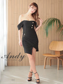 Andy/AN-ON2901/ワンピース/ミニドレス/キャバドレス/タイト/2way/オフショルダー/ベア/カシュクール