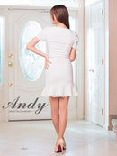 Andy/AN-ON2902/ミニドレス/キャバドレス/セットアップ/マーメイド/チェーンパイピング/スクエアネック/パフスリーブ/袖あり/フロントジップ