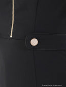 Andy/AN-ON2911/ワンピース/ミニドレス/キャバドレス/フロントジップ/半袖/袖あり/スクエアネック/チェーンパイピング/ボックスプリーツ/フレア