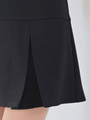 Andy/AN-ON2911/ワンピース/ミニドレス/キャバドレス/フロントジップ/半袖/袖あり/スクエアネック/チェーンパイピング/ボックスプリーツ/フレア