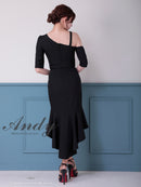 Andy/AN-ON2912/セットアップ/ミディアムドレス/キャバドレス/アシンメトリー/フロントジップ/フリル/テールカット/マーメイド