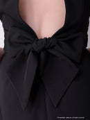 Andy/AN-ON2913/ワンピース/キャバドレス/ミニドレス/ハイネック/フロントジップ/ウエストシアー/バックリボン/ノースリーブ/フレア