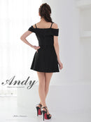 Andy/AN-ON2914/セットアップ/ミニドレス/キャバドレス/オフショル/キャミソール/バストジップ/プリーツ/アシンメトリー/フレア