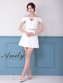 Andy/AN-ON2914/セットアップ/ミニドレス/キャバドレス/オフショル/キャミソール/バストジップ/プリーツ/アシンメトリー/フレア