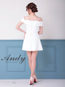Andy/AN-ON2914/セットアップ/ミニドレス/キャバドレス/オフショル/キャミソール/バストジップ/プリーツ/アシンメトリー/フレア