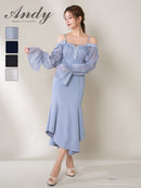 Andy/AN-ON2919/ワンピース/ロングドレス/キャバドレス/オフショルダー/長袖/袖あり/バストシアー/キャミソール/マーメイド