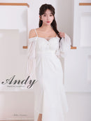 Andy/AN-ON2919/ワンピース/ロングドレス/キャバドレス/オフショルダー/長袖/袖あり/バストシアー/キャミソール/マーメイド
