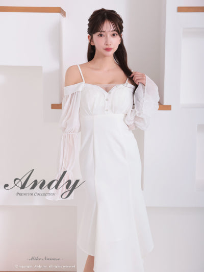 Andy/AN-ON2919/ワンピース/ロングドレス/キャバドレス/オフショルダー/長袖/袖あり/バストシアー/キャミソール/マーメイド