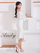 Andy/AN-ON2919/ワンピース/ロングドレス/キャバドレス/オフショルダー/長袖/袖あり/バストシアー/キャミソール/マーメイド