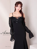 Andy/AN-ON2919/ワンピース/ロングドレス/キャバドレス/オフショルダー/長袖/袖あり/バストシアー/キャミソール/マーメイド