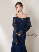 Andy/AN-ON2919/ワンピース/ロングドレス/キャバドレス/オフショルダー/長袖/袖あり/バストシアー/キャミソール/マーメイド