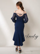 Andy/AN-ON2919/ワンピース/ロングドレス/キャバドレス/オフショルダー/長袖/袖あり/バストシアー/キャミソール/マーメイド