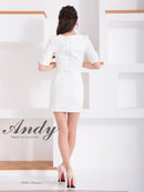 Andy/AN-ON2920/セットアップ/ミニドレス/キャバドレス/デコルテチェーン/フロントジップ/半袖/袖あり/シンプル/ストレッチ/タイト