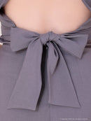 Andy/AN-ON2937/ワンピース/ミニドレス/キャバドレス/シンプル/ハイネック/タック/ノースリーブ/ウエストシアー/バックリボン/フレア