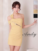 Andy/AN-ON2938/ワンピース/ミニドレス/キャバドレス/アシンメトリー/ワンショルダー/フロントジップ/タイト