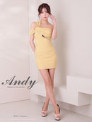Andy/AN-ON2938/ワンピース/ミニドレス/キャバドレス/アシンメトリー/ワンショルダー/フロントジップ/タイト