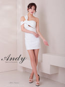 Andy/AN-ON2938/ワンピース/ミニドレス/キャバドレス/アシンメトリー/ワンショルダー/フロントジップ/タイト