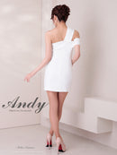 Andy/AN-ON2938/ワンピース/ミニドレス/キャバドレス/アシンメトリー/ワンショルダー/フロントジップ/タイト