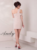 Andy/AN-ON2938/ワンピース/ミニドレス/キャバドレス/アシンメトリー/ワンショルダー/フロントジップ/タイト