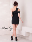Andy/AN-ON2938/ワンピース/ミニドレス/キャバドレス/アシンメトリー/ワンショルダー/フロントジップ/タイト